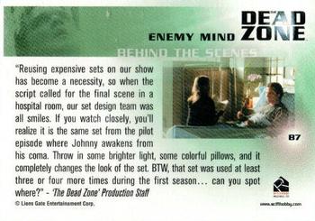 2004 Rittenhouse Dead Zone Seasons 1 & 2 - Behind The Scenes #B7 Enemy Mind Back