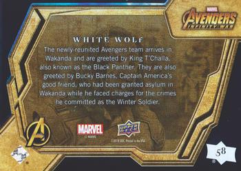 2018 Upper Deck Marvel Avengers Infinity War #58 White Wolf Back