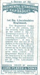 1930 Player's Regimental Standards and Cap Badges #21 1st Bn. Lincolnshire Regiment Back