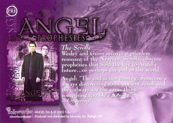 2002 Inkworks Angel Season 3 - Prophesies Unfold Puzzle #PR1 The Scrolls Back