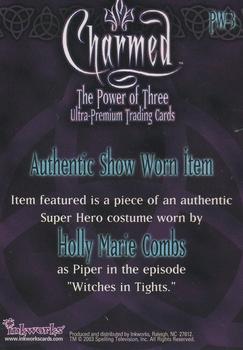 2003 Inkworks Charmed Power of Three - Pieceworks Costume #PW3 Piper Back