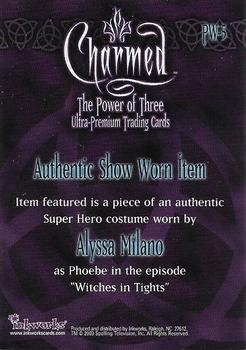 2003 Inkworks Charmed Power of Three - Pieceworks Costume #PW5 Phoebe Back