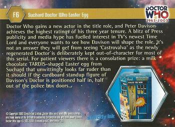 2003 Strictly Ink Doctor Who 40th Anniversary - Merchandise Over 40 Years Gold-Foil Set #F6 1982 - Castrovalva Back