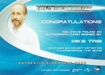 2001 Cards Inc. Thunderbirds Are Go - Autographs #AC10 Mike Trim Back