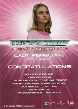 2001 Cards Inc. Thunderbirds Are Go - Costume #2 Lady Penelope's Pink Coat Back