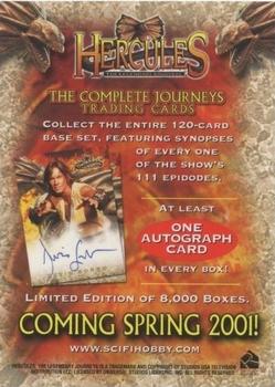 2001 Rittenhouse Hercules: The Complete Journeys - Promos #NNO Coming June 2001! One Autograph Back