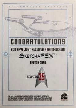2001 Rittenhouse Star Trek 35th Anniversary HoloFEX - SketchaFEX #NNO Pablo Raimondi: Captain Kirk Back