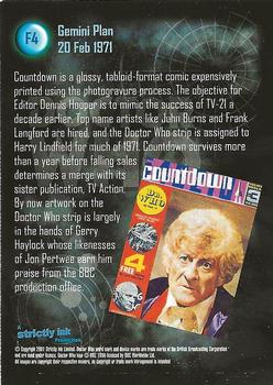 2001 Strictly Ink Doctor Who The Definitive Series 2 - Doctor Who TV Comics #F4 Gemini Plan - 20 Feb 1971 Back