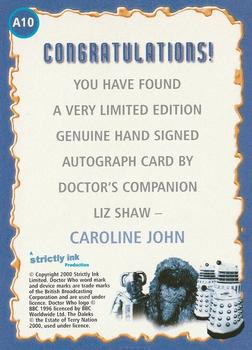 2000 Strictly Ink Doctor Who The Definitive Series 1 - Autographs #A10 Caroline John Back
