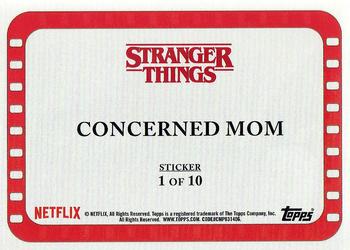 2018 Topps Stranger Things - Scenes Stickers #1 Concerned Mom Back