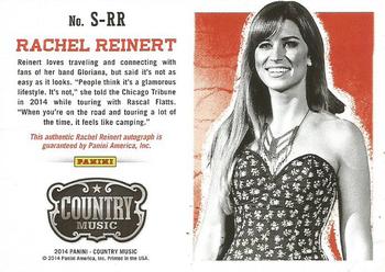 2014 Panini Country Music - Signatures #S-RR Rachel Reinert Back