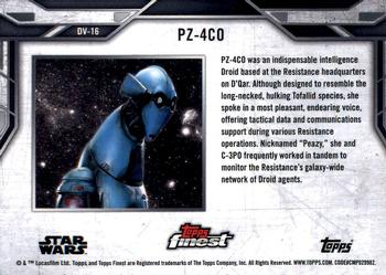 2018 Topps Finest Star Wars - Droids and Vehicles #DV-16 PZ-4CO Back