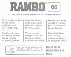 1986 Panini Rambo Stickers #66 Sticker 66 Back