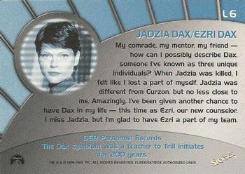 1999 SkyBox Star Trek: Deep Space Nine: Memories from the Future - Greatest Legends #L6 Jadzia Dax / Ezri Dax Back