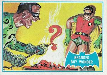 1966 Topps Batman Series B (Blue Bat Logo, Cowl Back) #4B Branded Boy Wonder Front