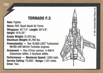 1991 America's Major Players Desert Storm Weapon Profiles #100 Tornado F.3 Back