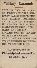 1914 Philadelphia Caramel Military Caramels (E5) #NNO Infantry Officer Austria-Hungary Back