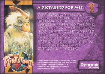 1993 Dynamic Marketing The Flintstones #28 A Dictabird for Me? Back