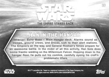 2019 Topps Star Wars Black & White: The Empire Strikes Back - Blue Hue Shift #20 Han in the Hangar Back