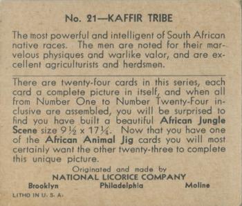 1935 National Licorice African Animal Jigs (R6) #21 Kaffir Tribe Back