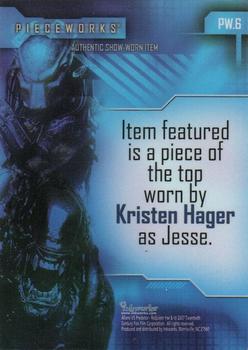 2007 Inkworks Alien vs. Predator Requiem - Pieceworks Costume Relics #PW.6 Kristen Hager Back
