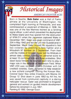 1992 Historical Images American Fighter Aces #47 Maj. Robert E. Galer, USMC Back