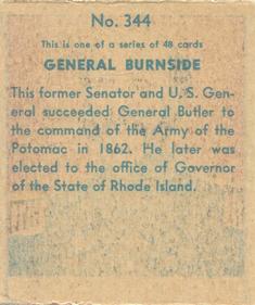 1930 American History Series of 48 (R129) #344 Gen. Burnside Back