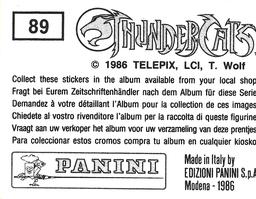 1986 Panini Thundercats Stickers #89 Sticker 89 Back