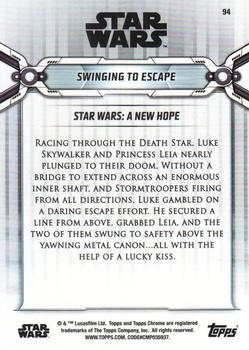 2019 Topps Chrome Star Wars Legacy #94 Swinging to Escape Back