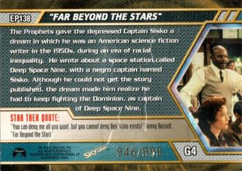1999 SkyBox Star Trek: Deep Space Nine: Memories from the Future - Greatest Moments Gold #G4 Sisko the Sci-Fi Writer Back