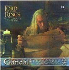 2002 Artbox Lord of the Rings Action Flipz - Mosaic Chrome Holo Stickers #13 Gandalf Front