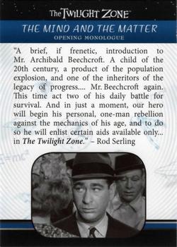 2019 Rittenhouse The Twilight Zone Rod Serling Edition #63 The Mind And The Matter Front
