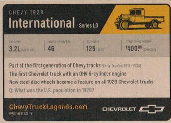 2018 Chevy Truck Legends #NNO 1929 International LD Back
