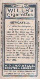 1907 Wills's Arms of the Bishopric #43 Newcastle Back
