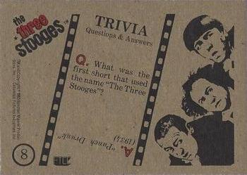 1985 FTCC The Three Stooges Trivia Backs #8 The Three Stooges Back