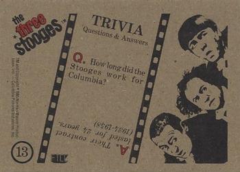 1985 FTCC The Three Stooges Trivia Backs #13 The Three Stooges Back