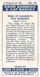 1924 Player's Drum Banners & Cap Badges #32 Duke of Lancaster's Own Yeomanry Back