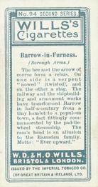 1905 Wills's Borough Arms 2nd Series #94 Barrow-in-Furness Back