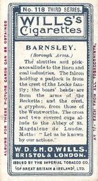 1905 Wills's Borough Arms 3rd Series (Red) #118 Barnsley Back