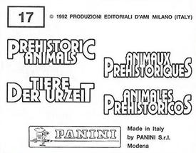 1992 Panini Prehistoric Animals Stickers #17 Mystriosaurus Back