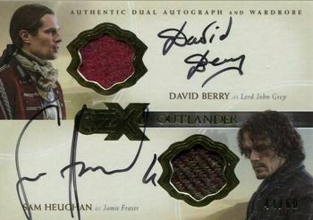 2019 Cryptozoic CZX Outlander - Dual Autographs Wardrobe Relics #DJW David Berry / Sam Heughan Front