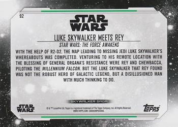 2019 Topps Star Wars Skywalker Saga - Green #92 Luke Skywalker Meets Rey Back
