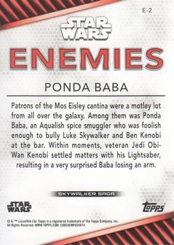 2019 Topps Star Wars Skywalker Saga - Enemies #E-2 Ponda Baba Back