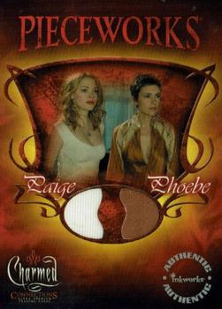 2004 Inkworks Charmed Connections - Pieceworks #PWC1 Alyssa Milano as Phoebe / Rose McGowan as Paige Front
