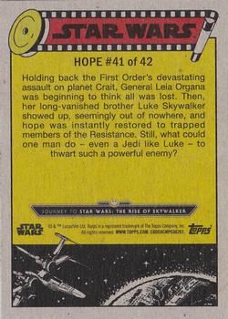 2019 Topps Star Wars Journey to Star Wars The Rise of Skywalker - Orange #41 Never Lose Faith Back