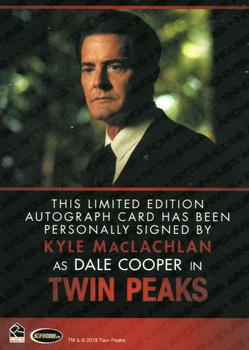 2019 Rittenhouse Twin Peaks Archives - Modern Autographs #NNO Kyle MacLachlan Back