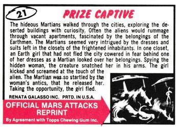1984 Renata Galasso Mars Attacks Reprint #21 Prize Captive Back