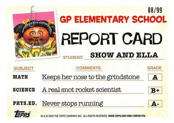 2020 Topps Garbage Pail Kids: Late to School - Spit Blue #75a Show and Ella Back