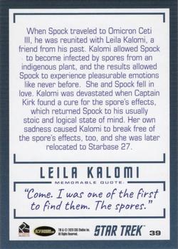 2020 Rittenhouse Star Trek The Original Series Archives & Inscriptions #39 Leila Kalomi Back