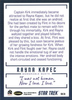 2020 Rittenhouse Star Trek The Original Series Archives & Inscriptions #93 Rayna Kapec Back